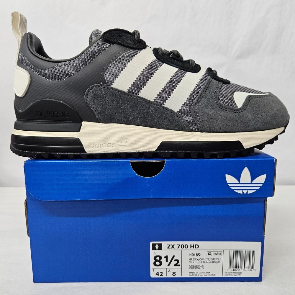 Adidas Originals ZX 700 HD Retro Sneakers H01851 Grey White Men's Size 8.5